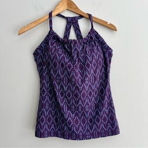 Prana Quinn Purple Geometric Yoga Workout Tank Top Medium